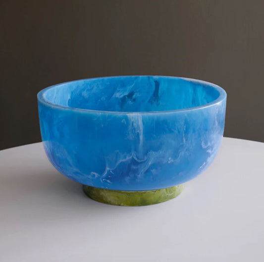 Beatriz Ball Resin Salad Bowl w/ Bubble Servers - Turquoise