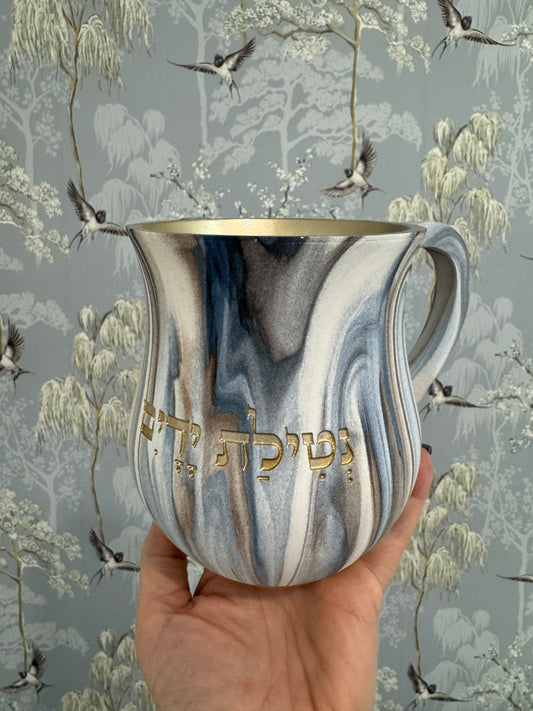 Blue Marble Polyresin Wash Cup