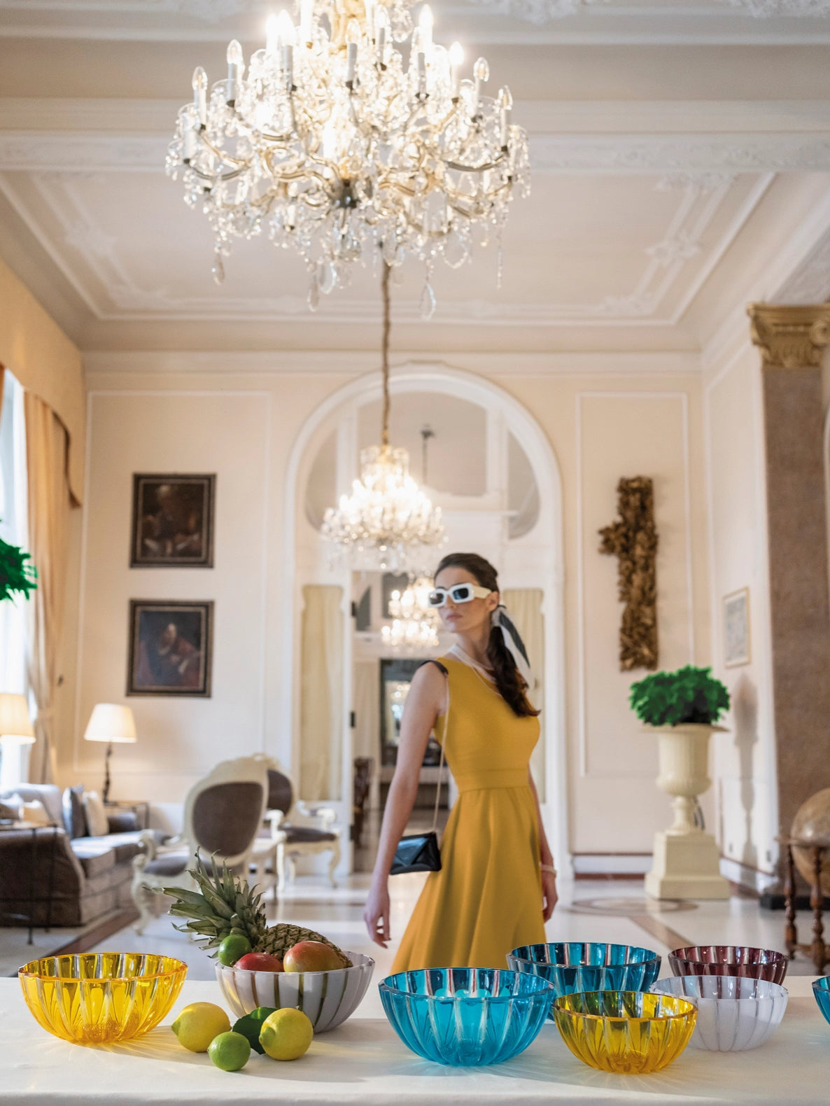 Dolcevita XL Salad Bowl with servers - white