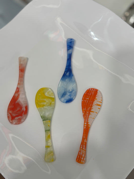 Colored Glass Dip Paddles - Set of 47y