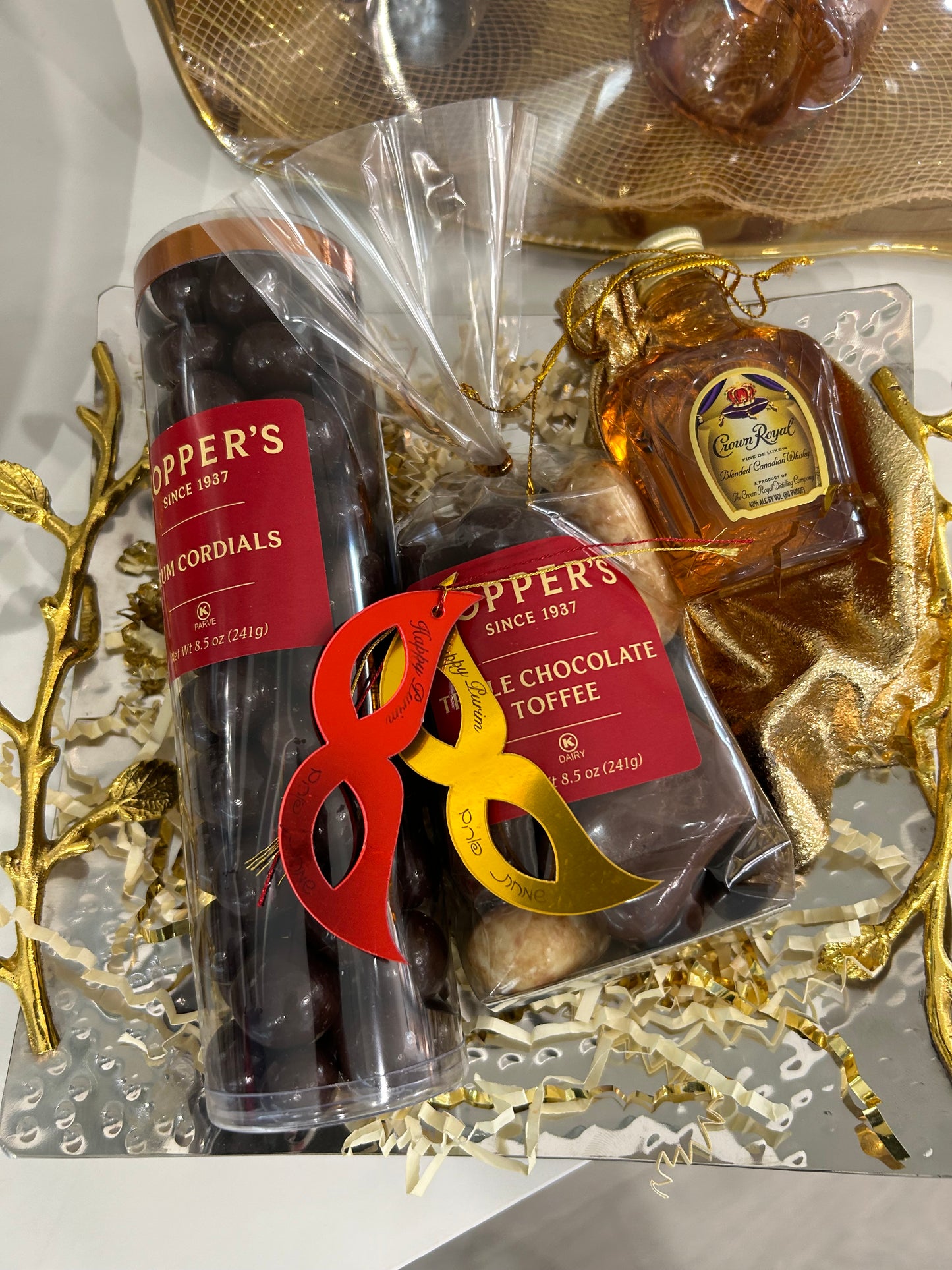 Hammered Square Tray Mishloach Manot