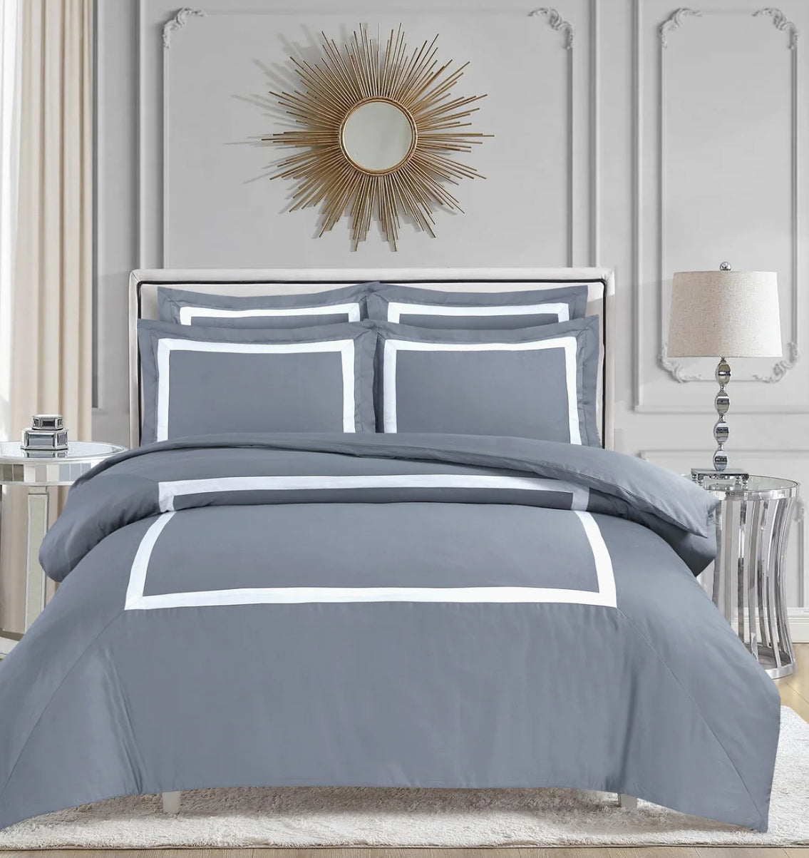 Province Hotel Collection- Gray White Tape Linen