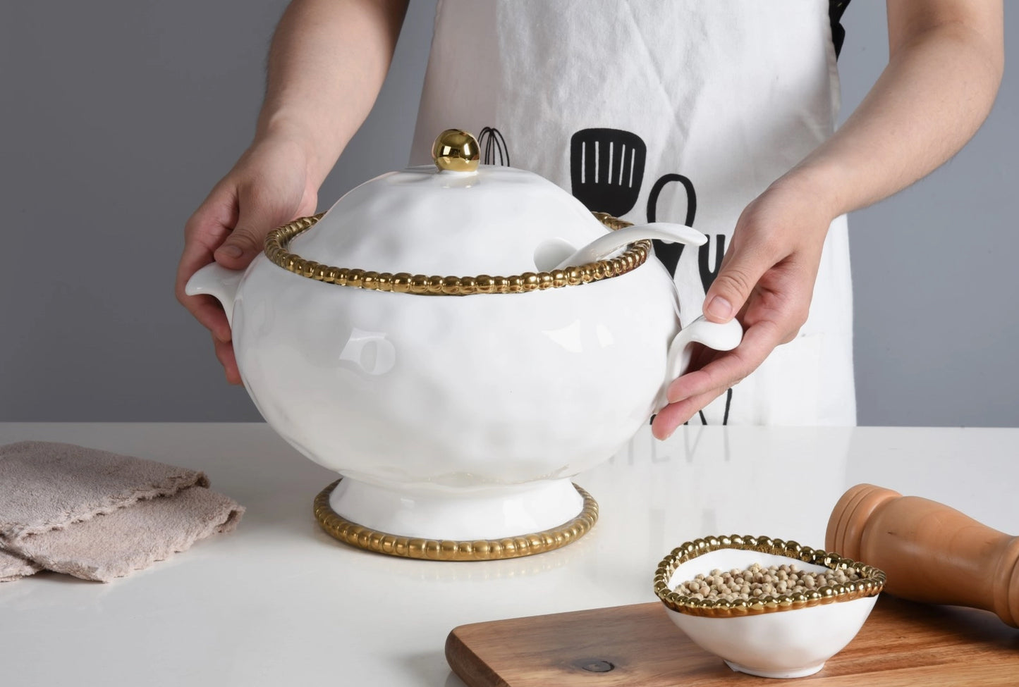 Soup Tureen & Spoon- sale