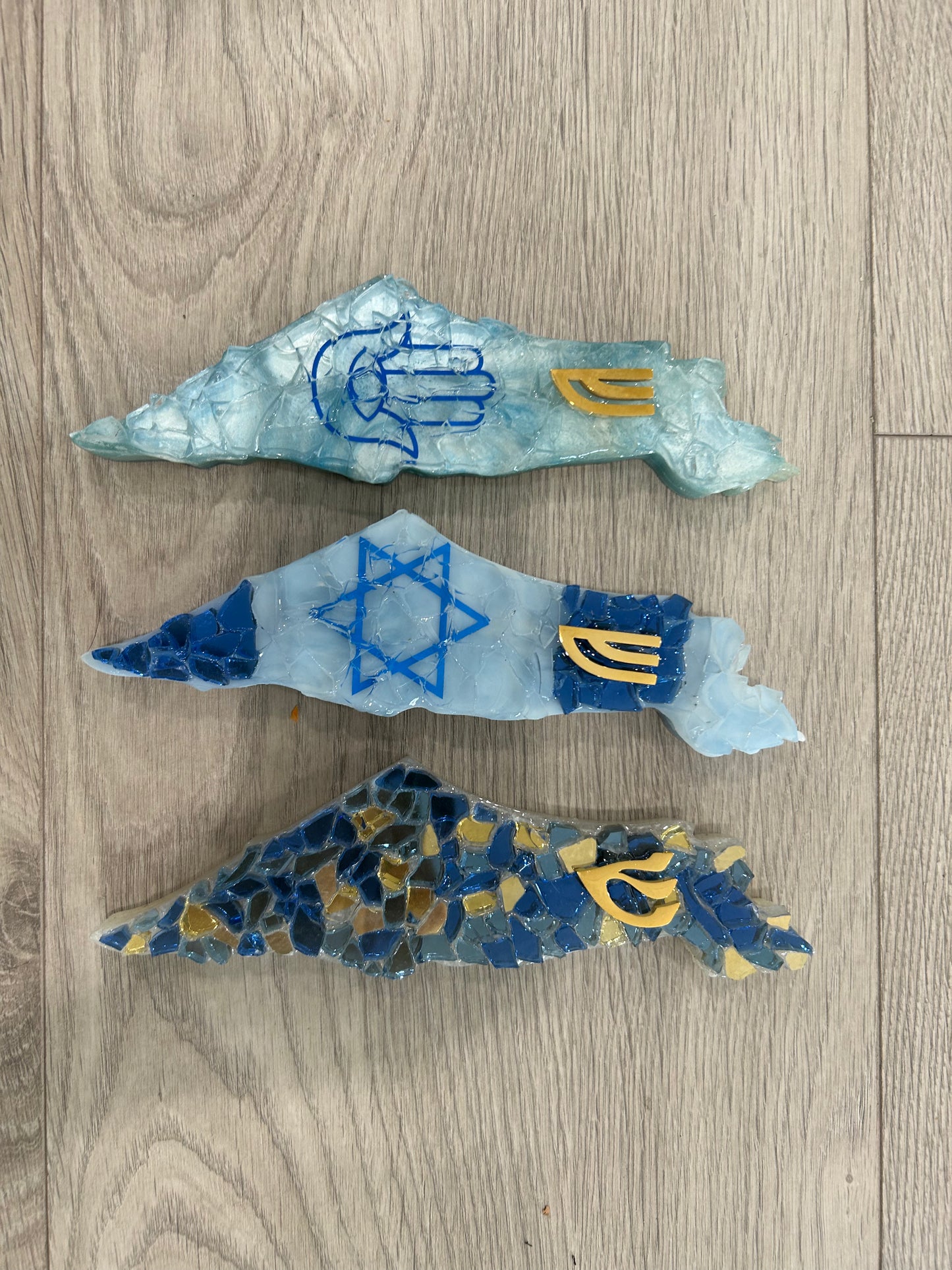 Israel Map Mezuza with glasswork