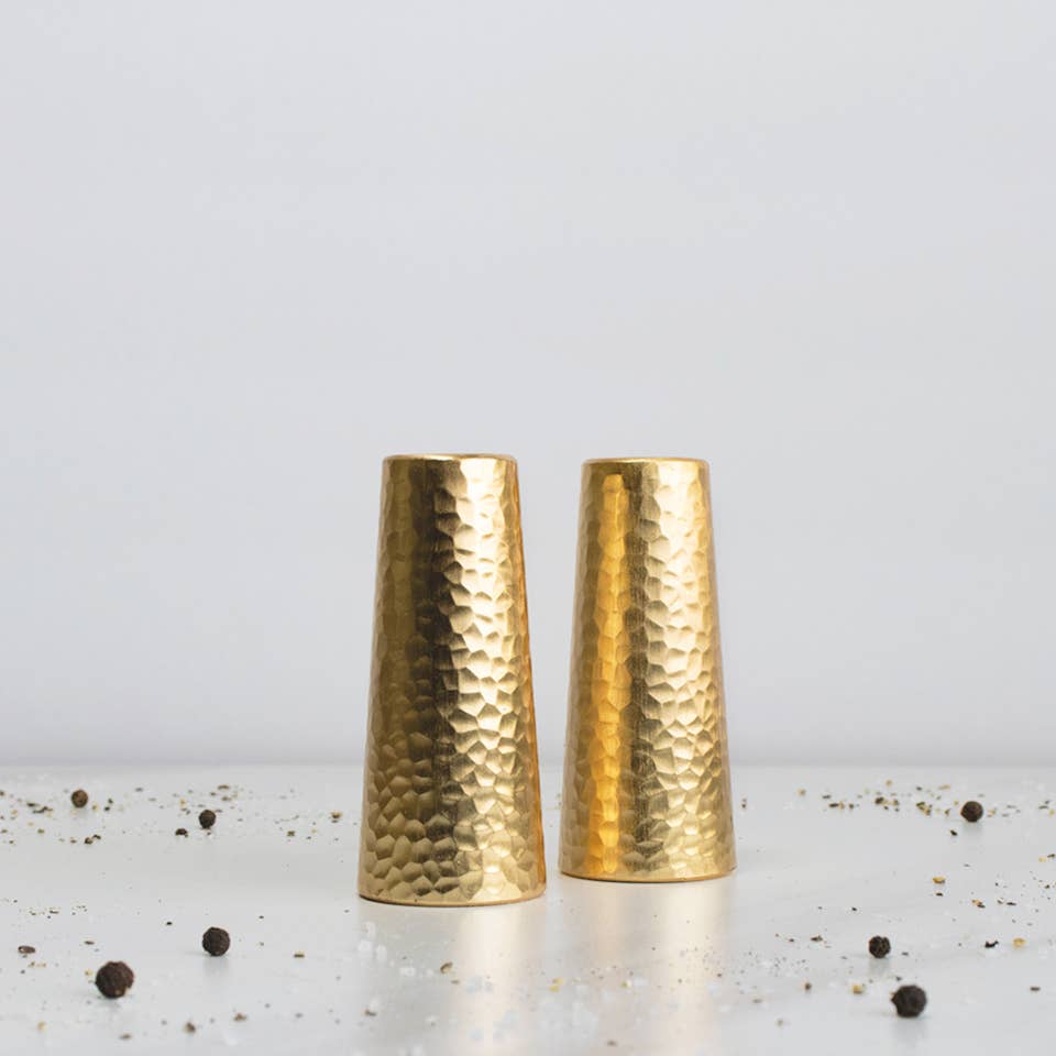 Hammered Salt and Pepper Shakers