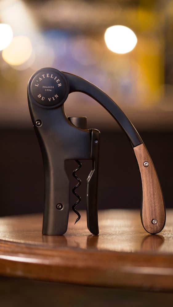OENO MOTION WOOD & BLACK - Lever Wine Opener