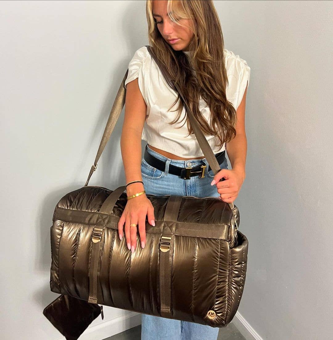 Hunter Metallic Quilted Duffel Bag - 22”