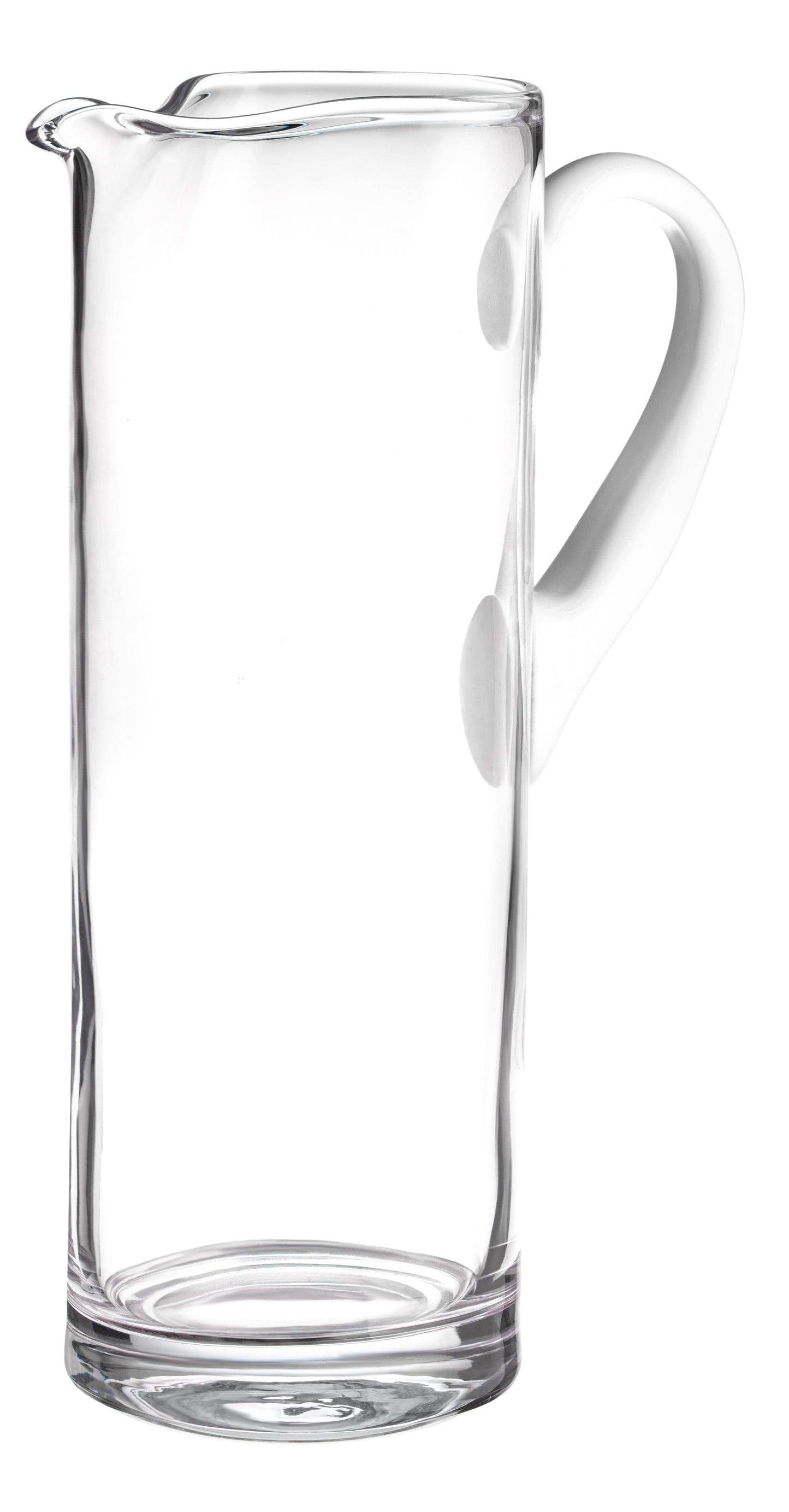Opal Cylinder Pitcher with White Handle, 64 oz.