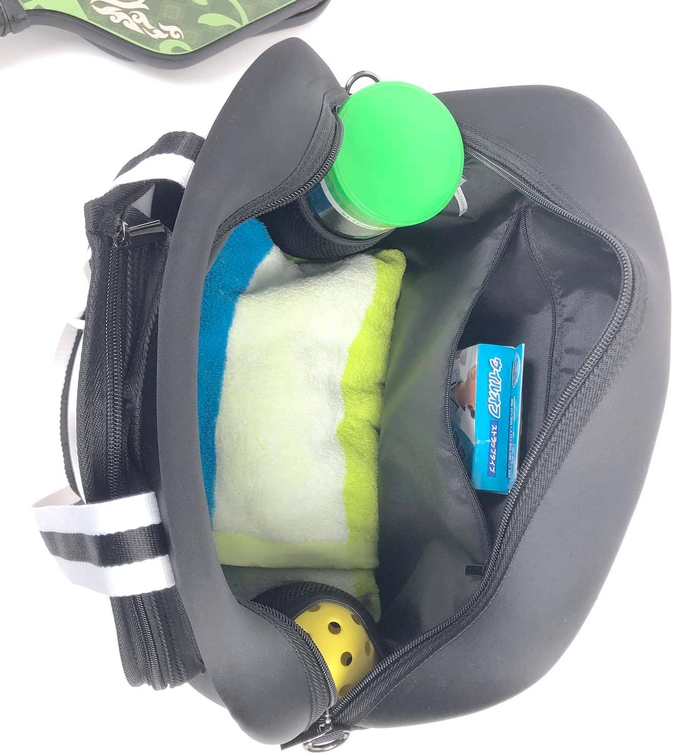 Puffer Style Pickleball Carry Bag Case Black/Pink- sale