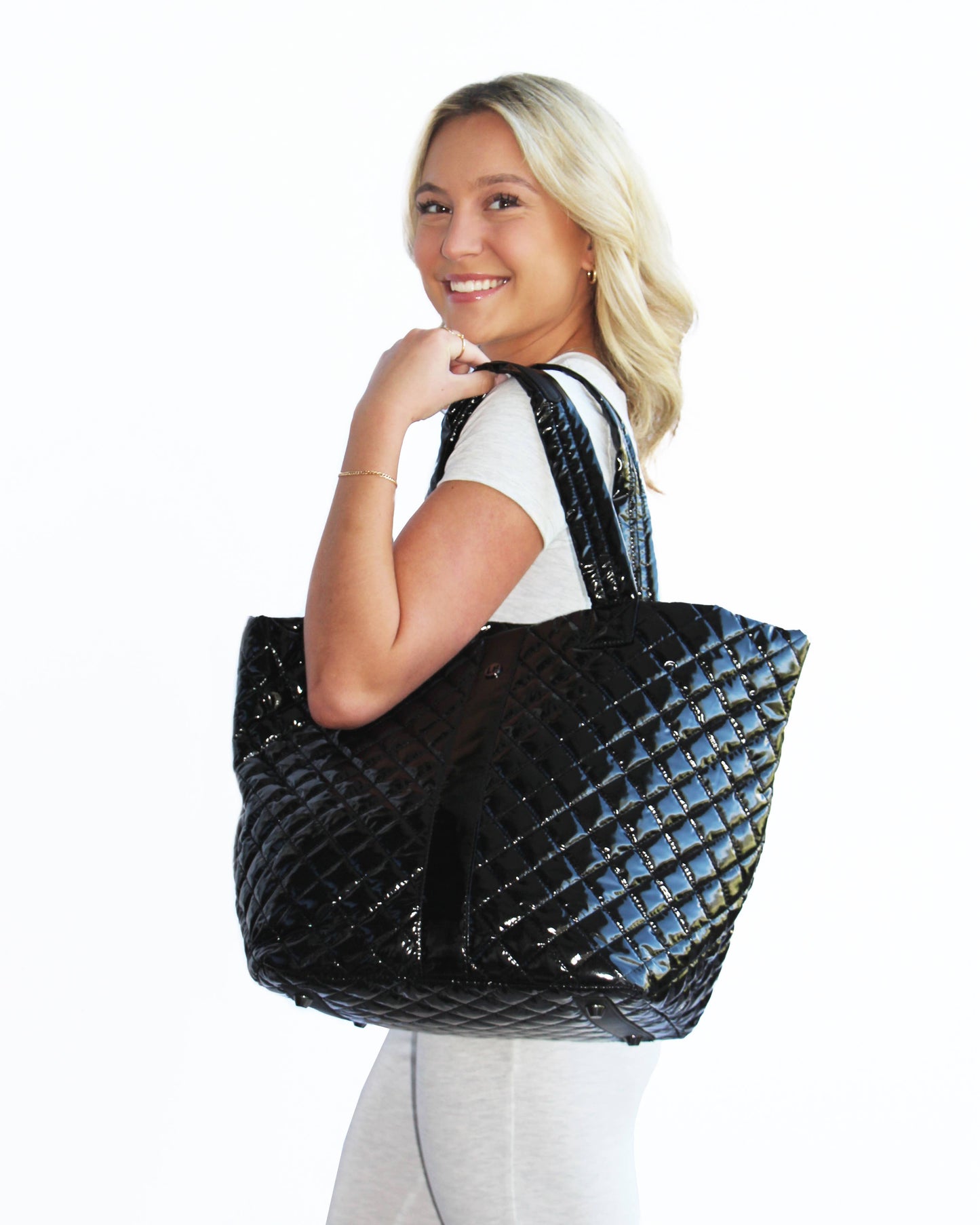 Diamond Tote Glossy Black