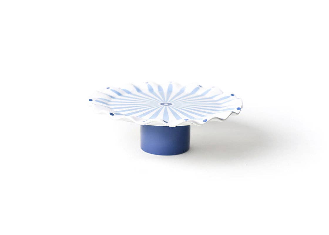 Iris Blue Burst Small Ruffle Cake Stand