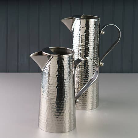 Stainless Steel Hammered Pitcher - Large Capacity