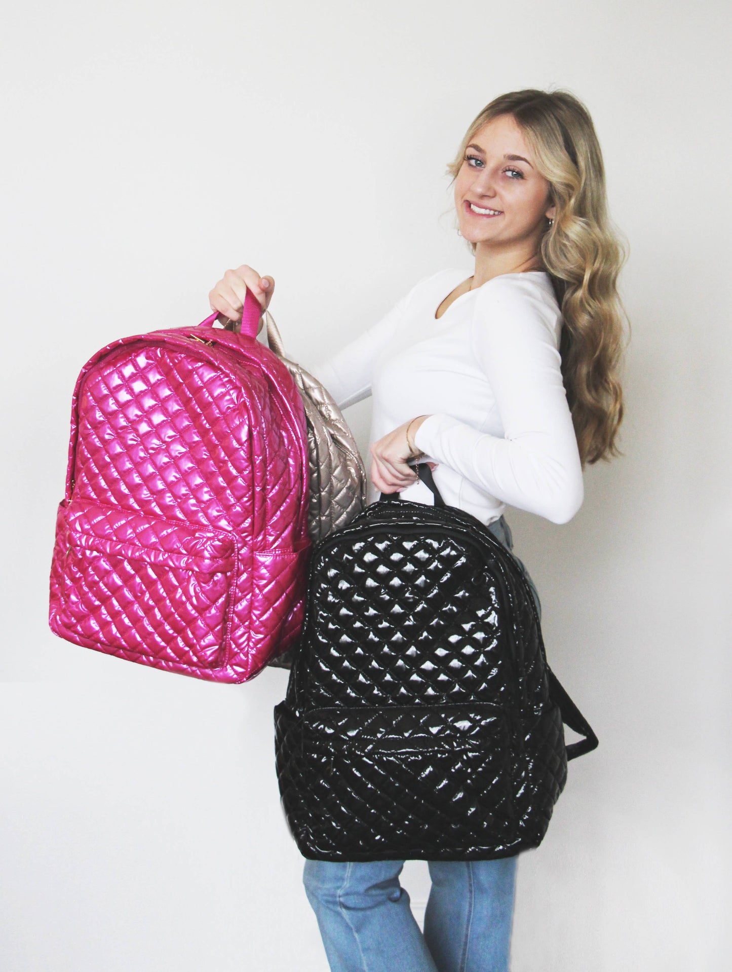 Diamond Backpack- Fuschia