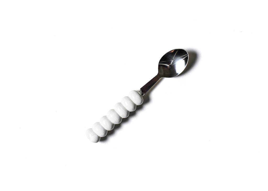 White Knob Serving Spoon