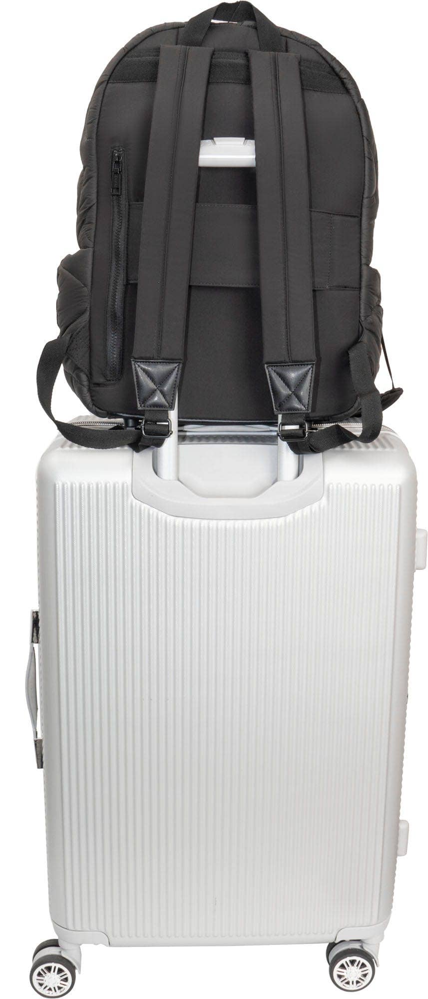 Joan & David Wave Quilted Puffer 18 Inch Workbook Backpack