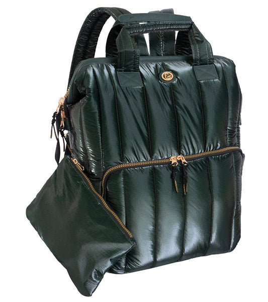 Vertical Metallic Puffer 18 Inch open mouth Workbook Backpack