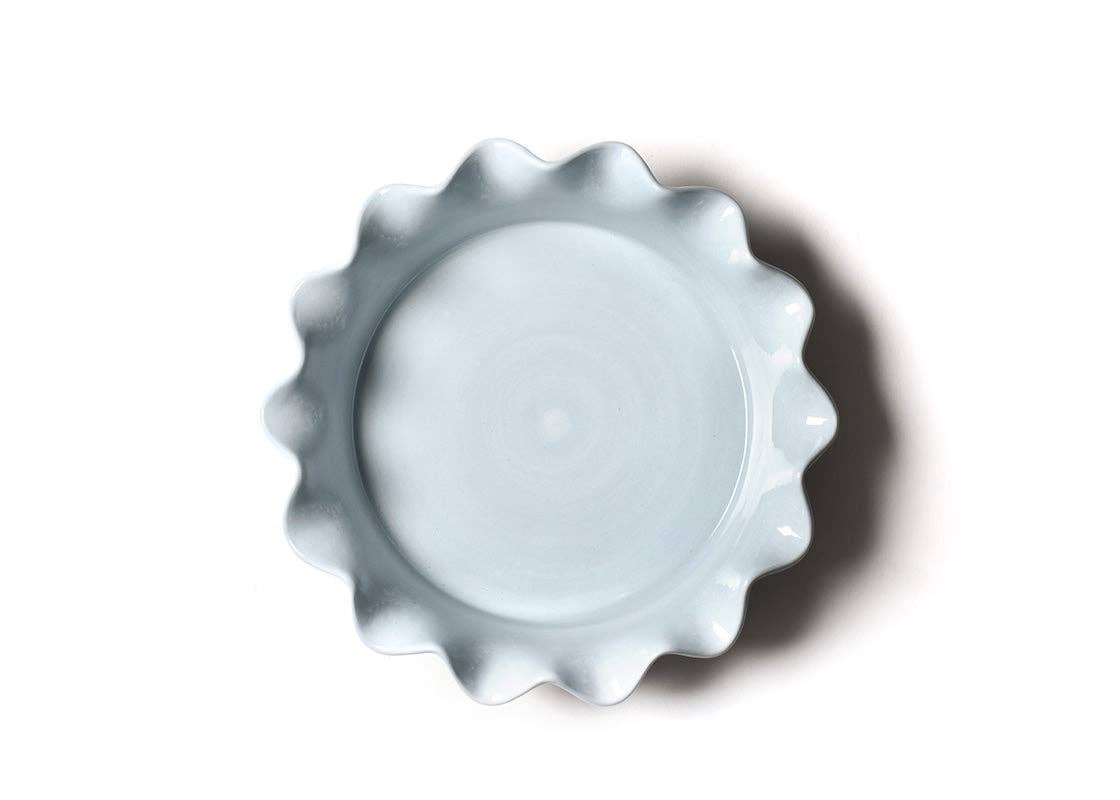 Iris Blue Drop Ruffle Pie Dish