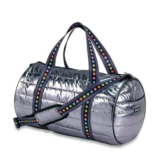 Gunmetal Puffer Duffle Multi Star Straps- sale