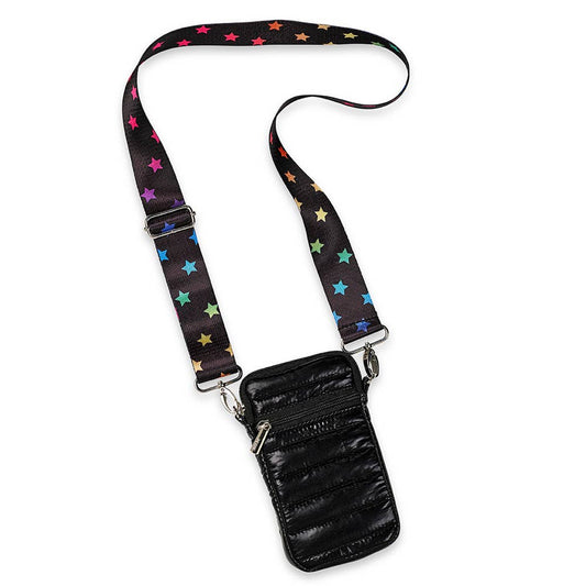 Black Puffer Cell Bag Scatter Star Strap- sale