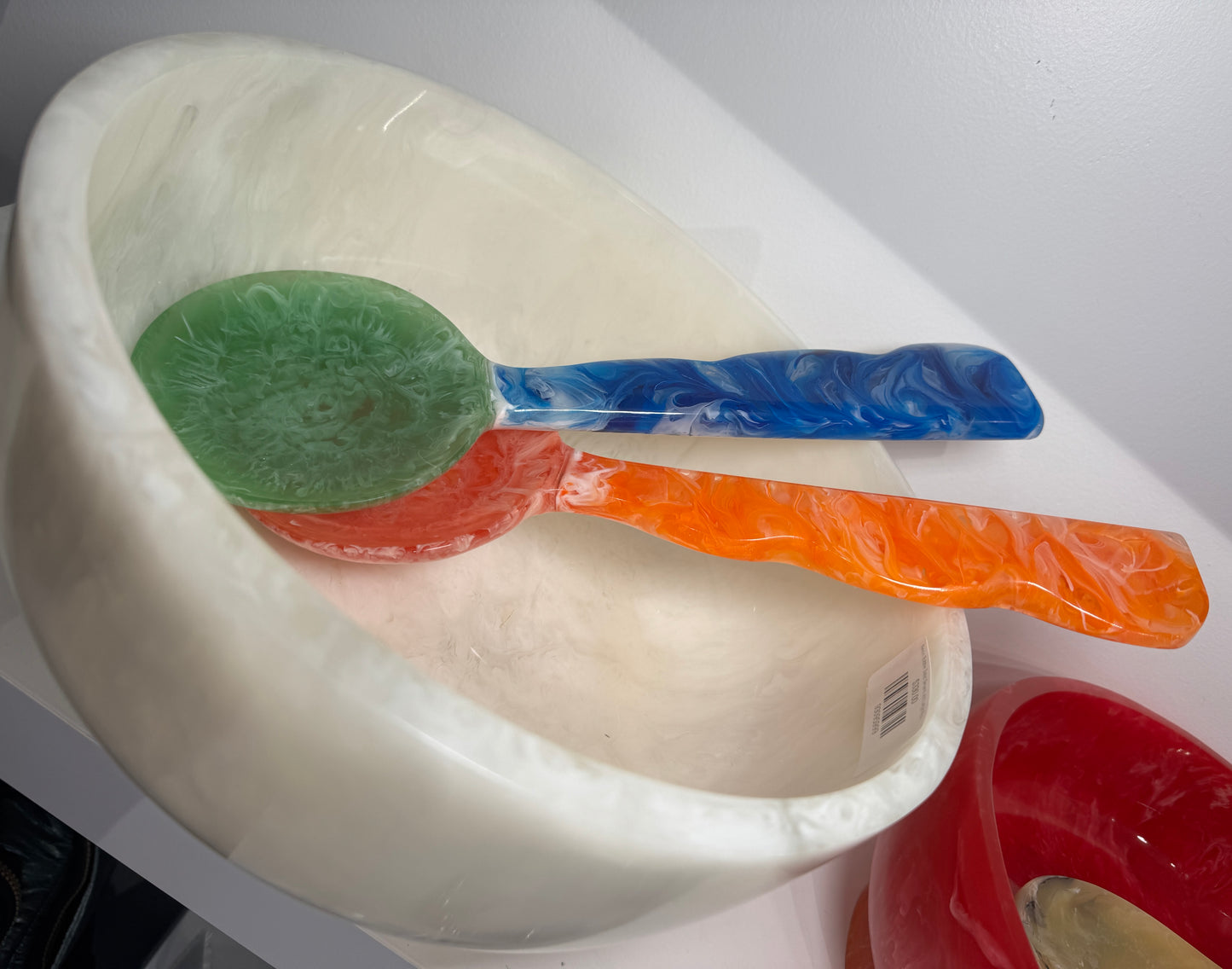 Beatriz Ball Resin Bowl w/ colored Resin Salad Servers