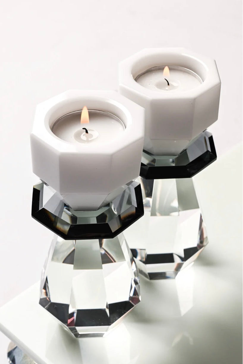 Crystal Cut Candlesticks