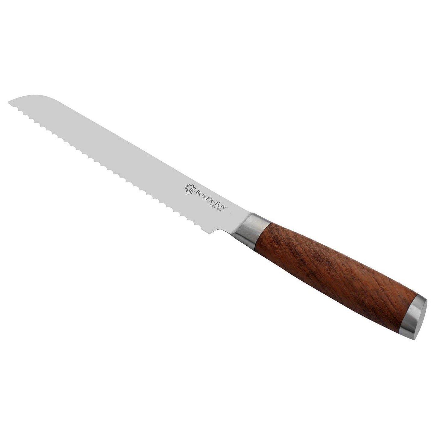 Serrated Blade Eight Inch Bread Knife with Sandalwood handle