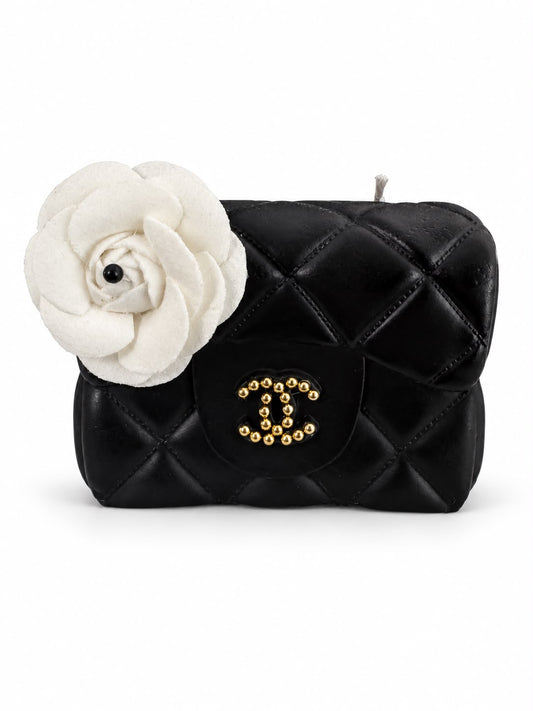 Mini CC Quilted Candle w/ flower