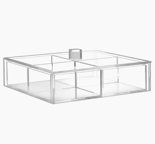 4 section acrylic serving dish