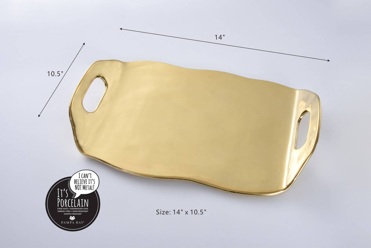 Tray with Handles - Gold