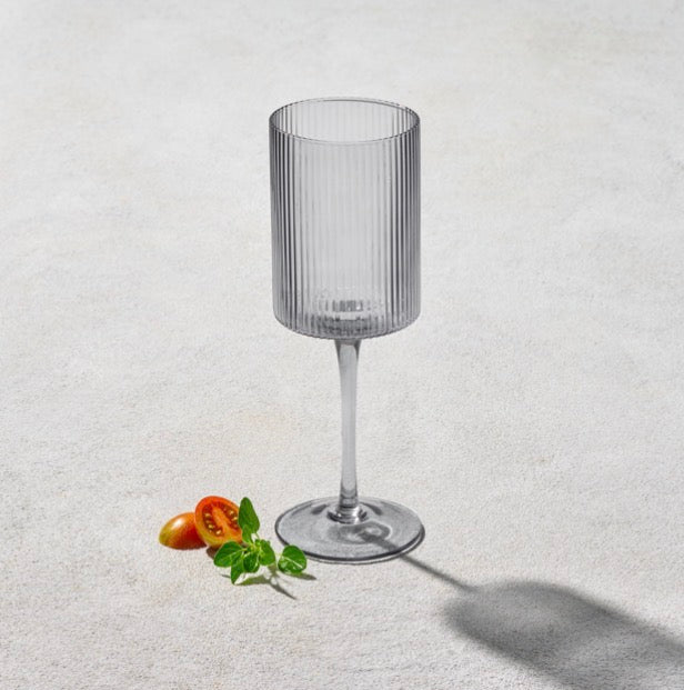 Ribbed Wine Glass