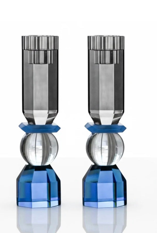 Modern Cut Tall Candlesticks