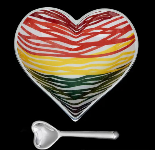 Rainbow Ribbons Happy Heart Dish