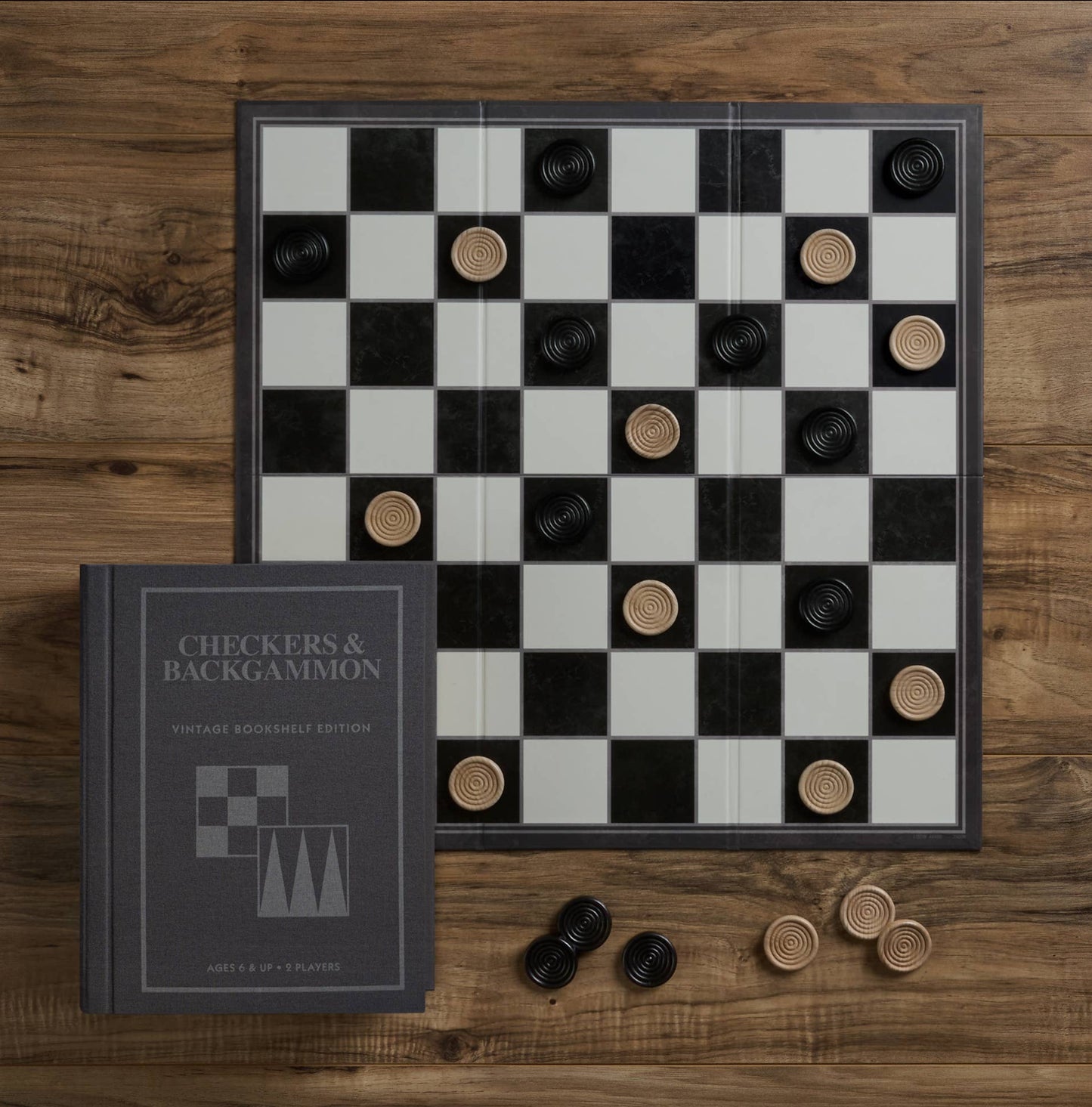 Checkers & Backgammon Vintage Bookshelf Game