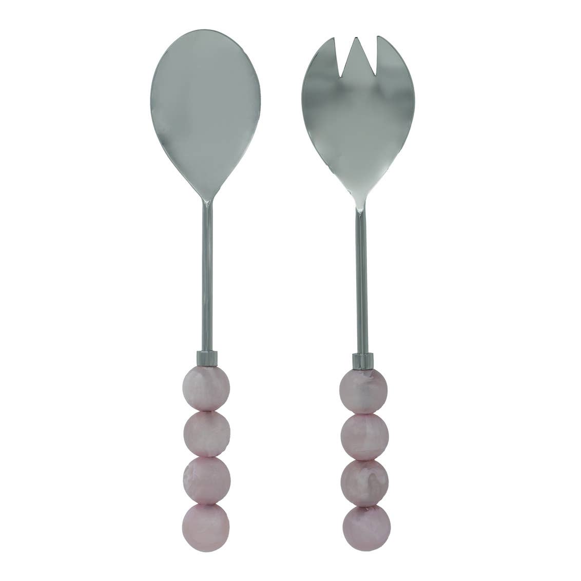 Hyaline Bubble Salad Servers - Pink