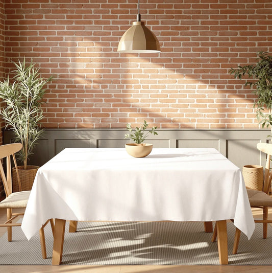 White Stain Resistant Tablecloth