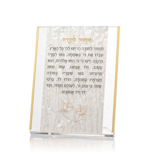 Pearl Lucite Hafrashas Challah/Hadlakas Neiros/Mizmor Lesoda Cards
