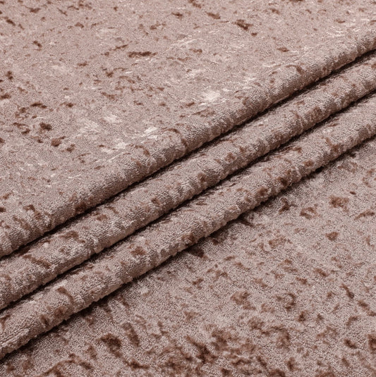 Velour Tablecloth in Taupe and White