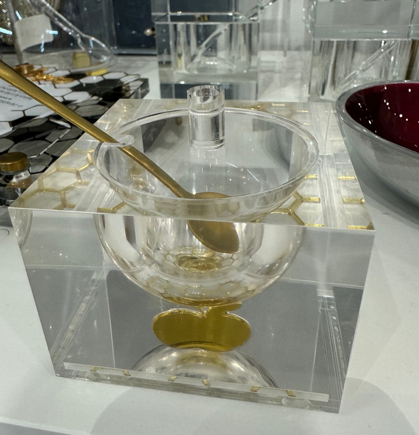 Floating Apple Honey Dish with spoon