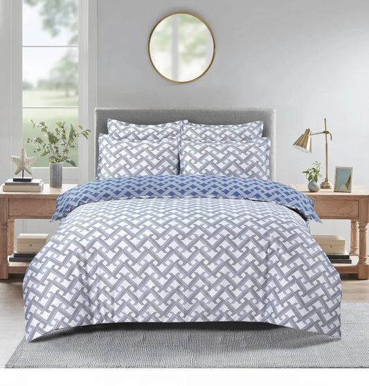 Diamond Braid Blue/Gray Linen