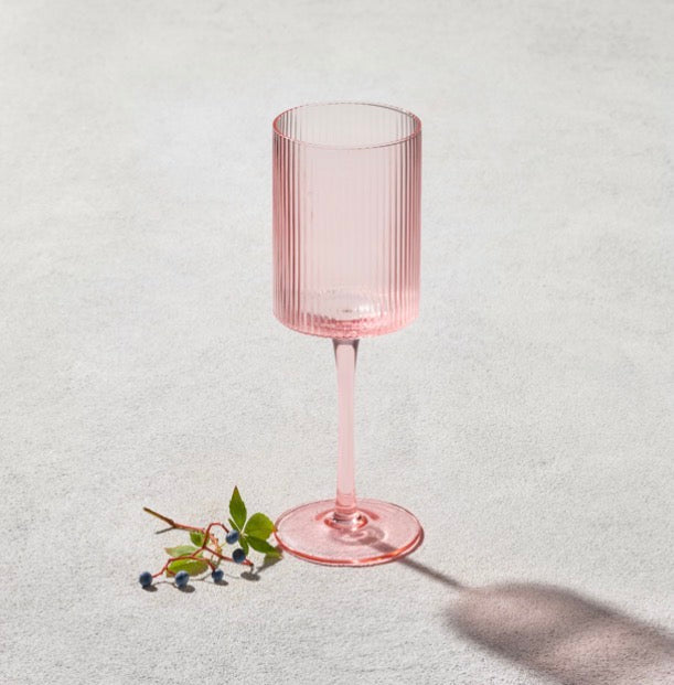 Ribbed Wine Glass