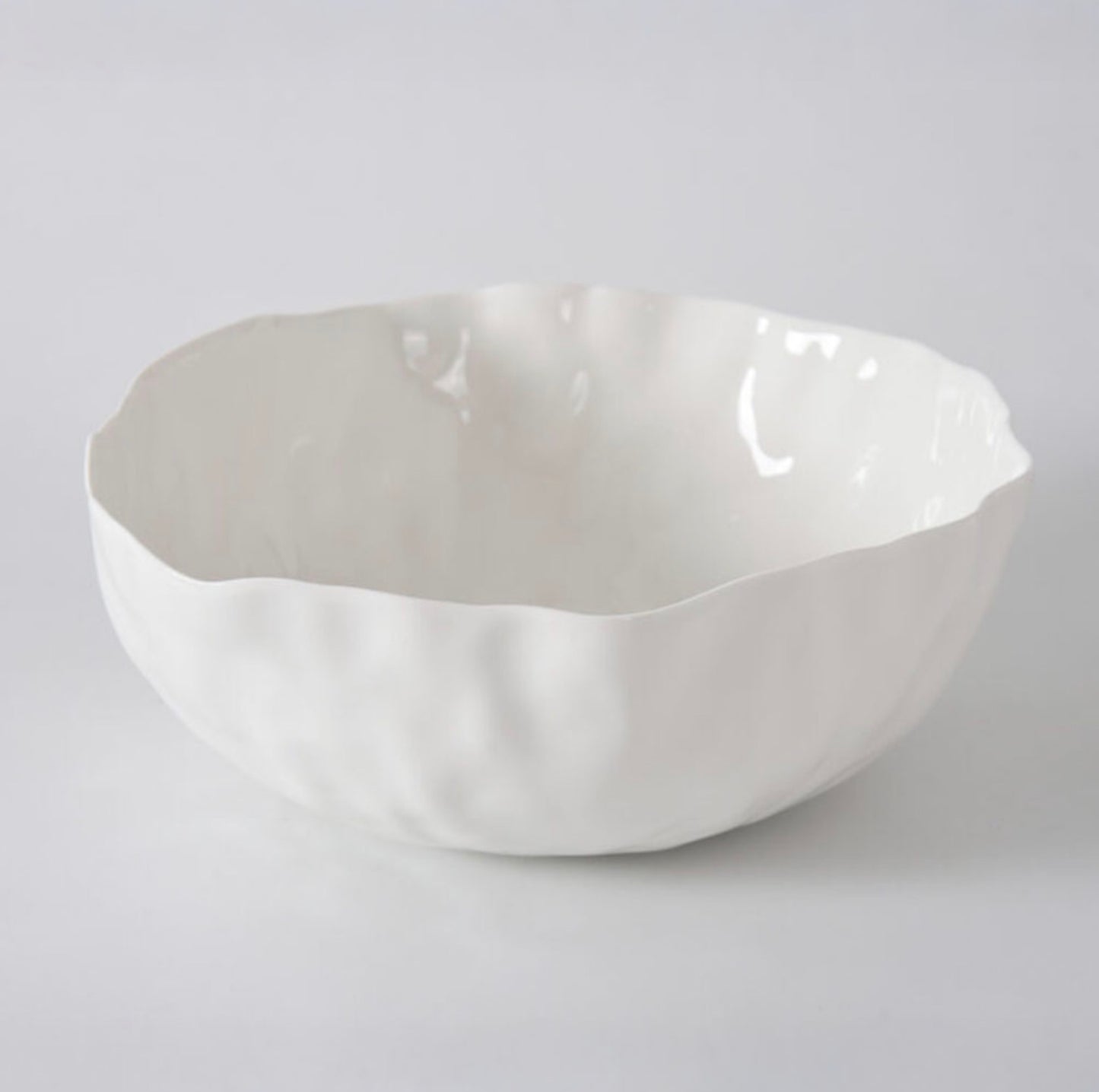 Large White Asymmetrical Bowl