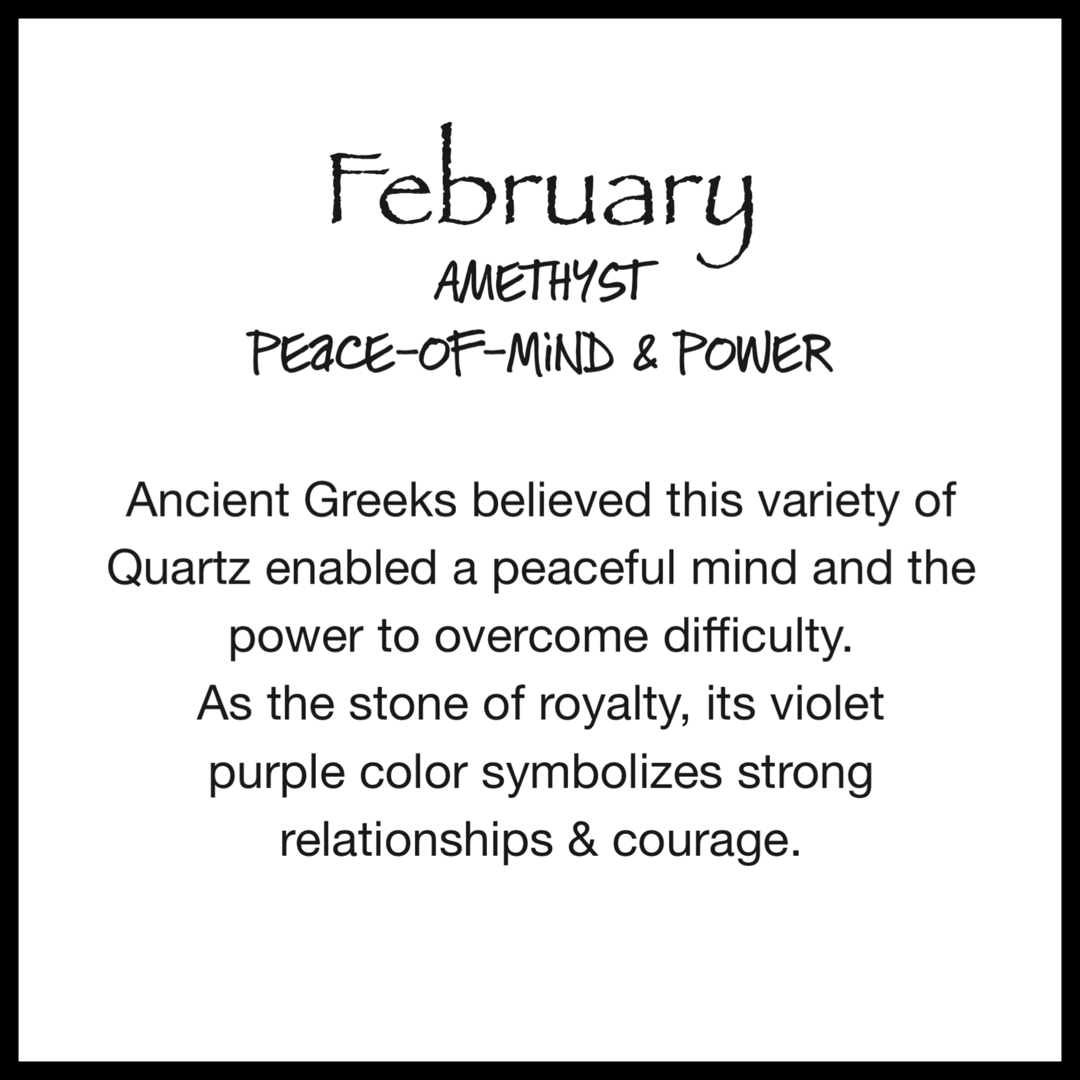 February Amethyst Purple Birthstone Heart with Heart Spoon