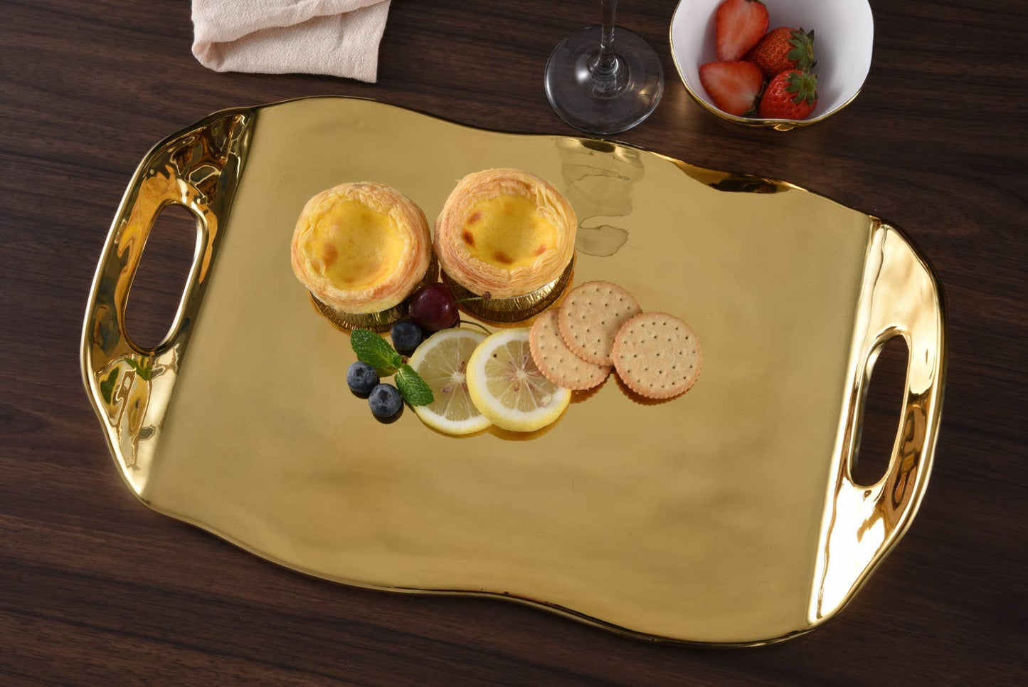 Tray with Handles - Gold