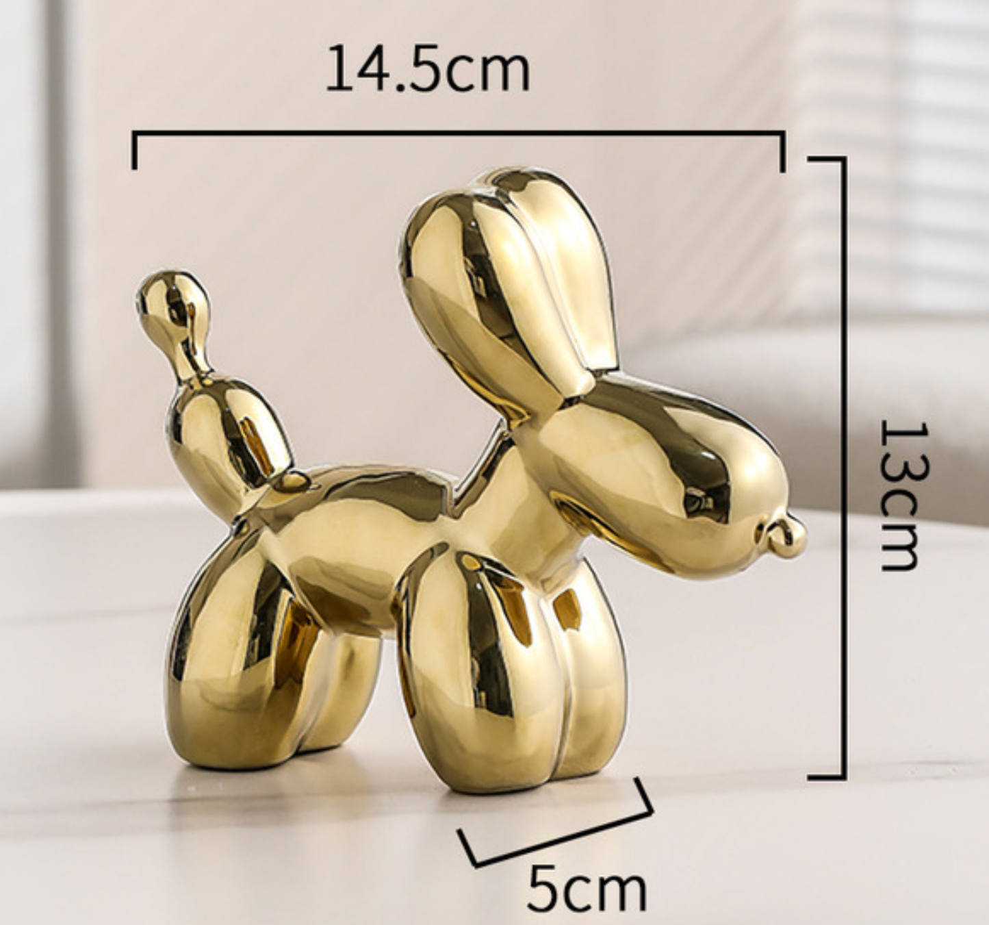 European Ceramic Gold-plated Balloon Dog