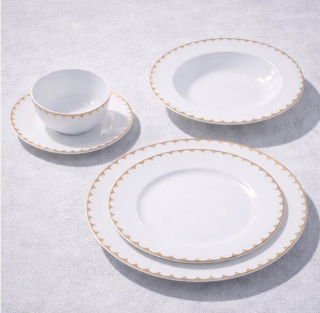 Vikko China with White and Gold Edged Rim