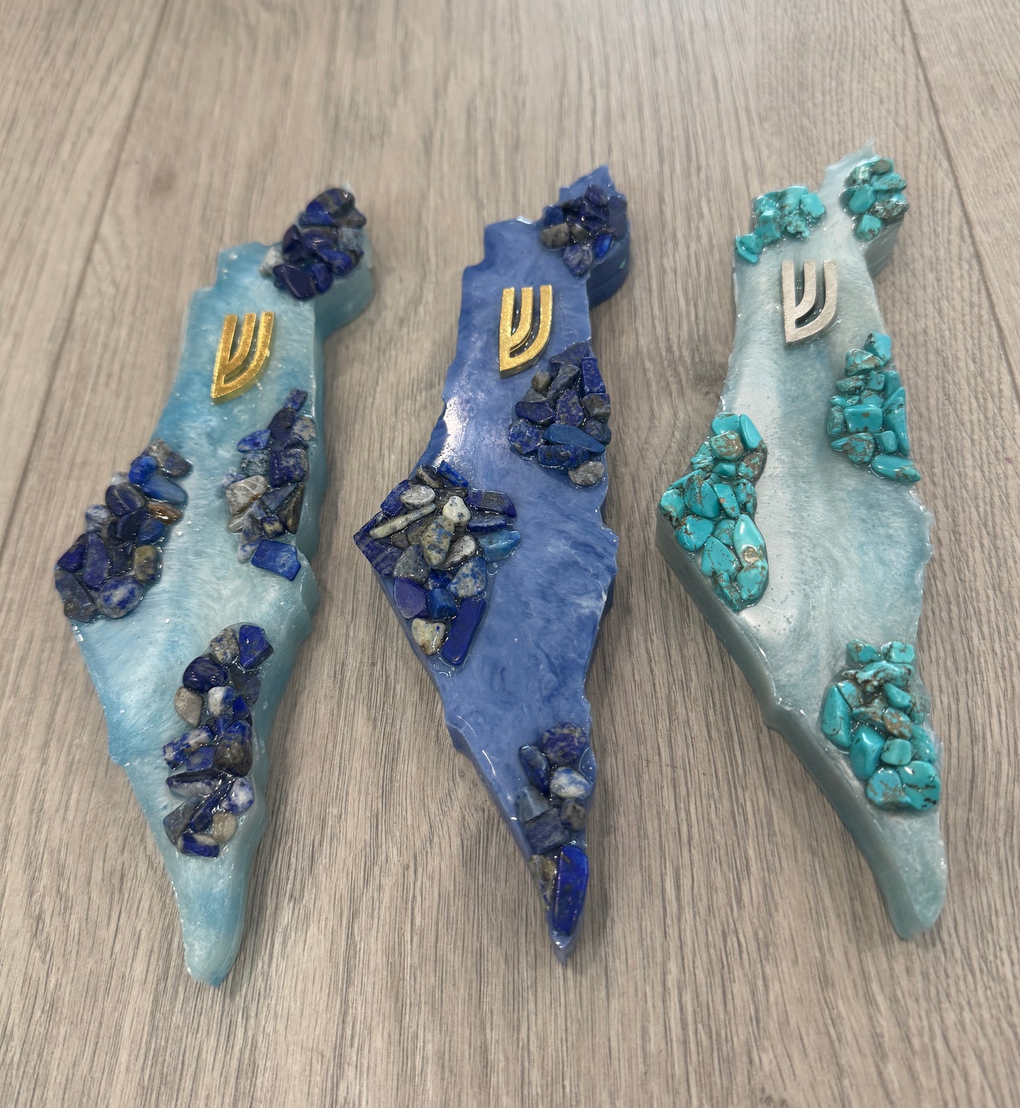 Israel Map Mezuza with energy stones