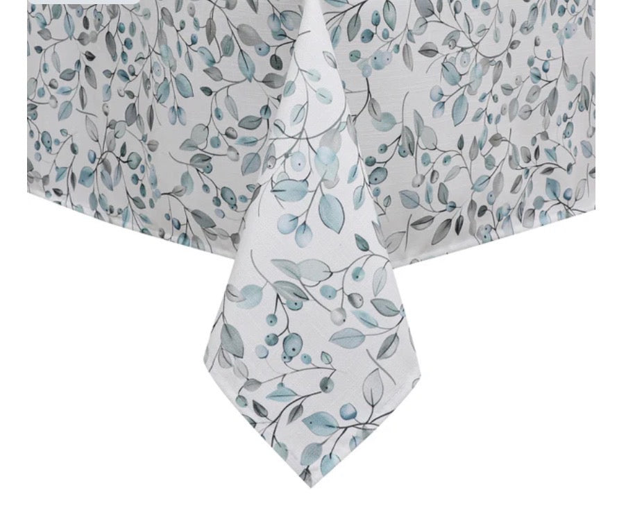 Floral Linen Look Washable Tablecloths