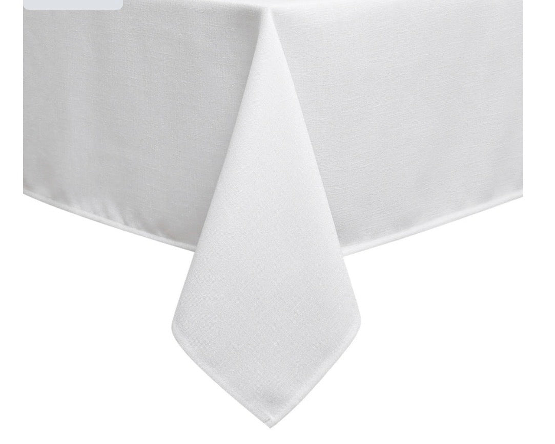 Solid Linen Look Washable Tablecloth