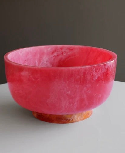Resin Round Bowl w/ Base & Matching Bubble Servers