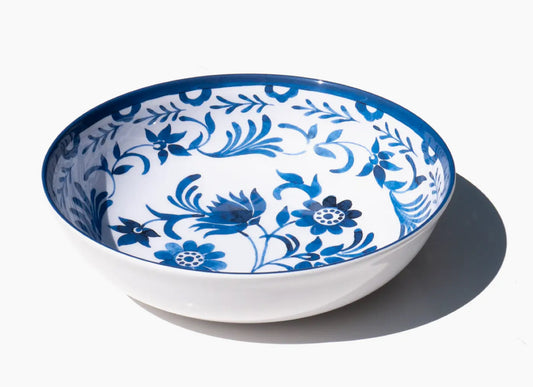 Azul Floral Salad Bowl and Servers Set